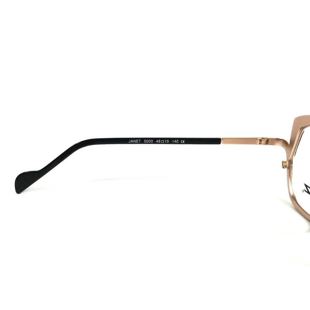 BOZ Eyeglasses Frames JANET 5000 Pink Gold Black Cat Eye 48-19-140